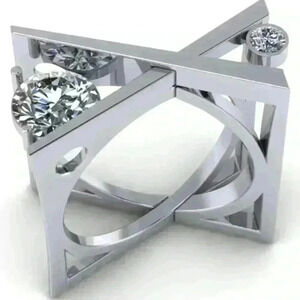 💥 Unique 925 Silver Plated X Overlapping Curious Ring, GPMB1427